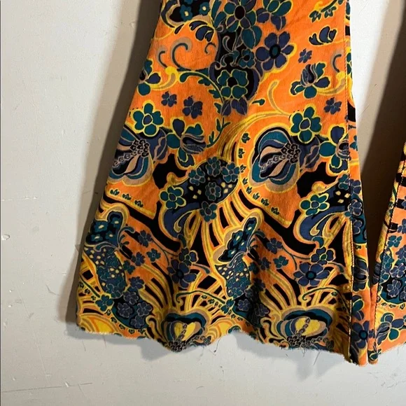 Free People Just Float On Printed Cord Flares Y2K